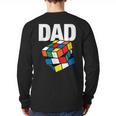 Speed Cubing Dad Puzzle Cuber Cube Kids Long Sleeve T-Shirt Back Print