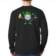 St Patricks Day Golf Golfing Irish Golfer Beer Humor Men Dad Long Sleeve T-Shirt Back Print