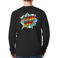 Super Dad Comic Book Superhero Father's Day Long Sleeve T-Shirt Back Print Super Dad Comic Book Superhero Father's Day Long Sleeve T-Shirt Back Print