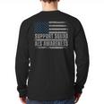 Support ALS Awareness Month USA American Flag Men Dad Long Sleeve T-Shirt Back Print