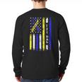 T21 Dad American Flag Down Syndrome Awareness Long Sleeve T-Shirt Back Print