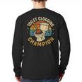 Toilet Clogging Champion Bathroom Humor Dad Jokes Long Sleeve T-Shirt Back Print