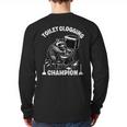 Toilet Clogging Champion Dad Joke Raccoon Trash Panda Long Sleeve T-Shirt Back Print