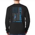 Type 1 Diabetes Awareness T1D Dad Of Warrior Type 1 Diabetic Long Sleeve T-Shirt Back Print