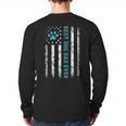 USA Flag Best Dog Dad Ever American Puppy Lover Paw Long Sleeve T-Shirt Back Print
