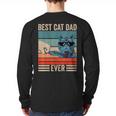 Vintage Best Cat Dad Ever Bump Fist Father's Day Cat Daddy Long Sleeve T-Shirt Back Print
