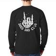 Vintage Dead Dad Club Matching 2 Sides Fathers Day Long Sleeve T-Shirt Back Print