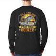 Vintage Father's Day Fishing Full Time Dad Part Time Hooker Long Sleeve T-Shirt Back Print