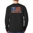 Vintage Gymnastics Dad American USA Flag Sports Long Sleeve T-Shirt Back Print