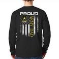Vintage Proud Army Dad With American Flag Long Sleeve T-Shirt Back Print