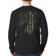 Vintage USA Camo Flag Proud Rottweiler Dad Rottie Silhouette Long Sleeve T-Shirt Back Print