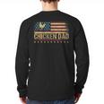 Vintage USA Flag Chicken Dad Stars Long Sleeve T-Shirt Back Print