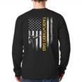 Vintage USA Flag Korea Taekwondo Training Dad Silhouette Long Sleeve T-Shirt Back Print