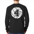 Volleyball Player 4 Volleyball Mom Dad Jersey Number 4 Long Sleeve T-Shirt Back Print