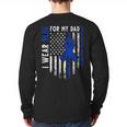 I Wear Blue For My Dad Colon Cancer Awareness Blue USA Flag Long Sleeve T-Shirt Back Print
