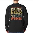Weiner Dachshund Dad Drink Beer Hang With Dog Vintage Long Sleeve T-Shirt Back Print