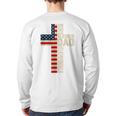 Blessed Dad Christian From Daughter Son Jesus Patriotic Long Sleeve T-Shirt Back Print