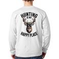 Camo Deer Hunting Is My Happy Place Dad Hunter Long Sleeve T-Shirt Back Print