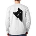 Curious Cat Peeking Sneaky Cat Cat Mom Cat Dad Long Sleeve T-Shirt Back Print Curious Cat Peeking Sneaky Cat Cat Mom Cat Dad Long Sleeve T-Shirt Back Print