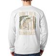 Don't Be A Dumb Bass Fish Camo American Flag Dad Jokes Long Sleeve T-Shirt Back Print