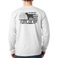 Lab Dad Distressed American Flag Patriotic Dog Long Sleeve T-Shirt Back Print