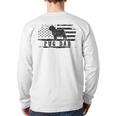 Pug Dad Distressed American Flag Patriotic Dog Long Sleeve T-Shirt Back Print