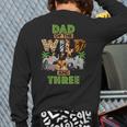 3rd Birthday Zoo Safari Jungle Dad Of The Wild And Three Long Sleeve T-Shirt Back Print