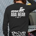 Aba Bear For Jewish Dad With Four Kids On Father's Day Long Sleeve T-Shirt Back Print