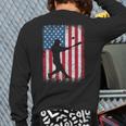 American Flag Vintage Baseball Flag Dad Mom Tee T-Shirt Long Sleeve T-Shirt Back Print