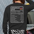 Armenian Dad Nutrition Facts National Pride For Dad Long Sleeve T-Shirt Back Print