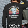 Axolotl Kids Teens Retro Sunset I Love My Daddy Long Sleeve T-Shirt Back Print