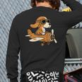 Beagle Flying a Plane Pilot Airplane Dog Mom Dad Long Sleeve T-Shirt Back Print