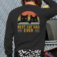 Best Cat Dad Ever Retro Style Cats Lover Long Sleeve T-Shirt Back Print