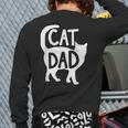 Best Cat Dad Fathers Day Men Kitty Daddy Papa Christmas Meow Long Sleeve T-Shirt Back Print