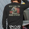 Best Shih Tzu Dad Ever Tshirt Dog Lover American Flag Long Sleeve T-Shirt Back Print