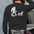 Bigfoot Walking Dachshund Tee Wiener Dog Dad Long Sleeve T-Shirt Back Print