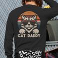 Cat Daddy Sunglasses Sunset Retro Fur Dad Papa Kitten Men Long Sleeve T-Shirt Back Print