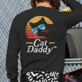 Cat Daddy Vintage 80s Style Cat Retro Sunglasses Distressed Long Sleeve T-Shirt Back Print