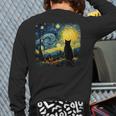 Cat Starry Night Van Gogh Cat For Cat Lover Cat Mom Cat Dad Long Sleeve T-Shirt Back Print