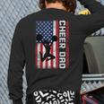 Cheer Dad American Flag Cheerleader Support Long Sleeve T-Shirt Back Print