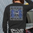 Cheer Dad Daddy Bow Sport Cheerleader Cheerleading Blue Long Sleeve T-Shirt Back Print