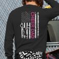 Cheer Dad Flag Pink Cheerleading Long Sleeve T-Shirt Back Print Cheer Dad Flag Pink Cheerleading Long Sleeve T-Shirt Back Print