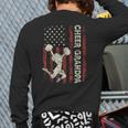 Cheer Grandpa US Flag Dad Patriotic Cheerleader Fathers Day Long Sleeve T-Shirt Back Print