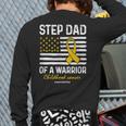Childhood Cancer Survivor Support Step Dad Of A Warrior Long Sleeve T-Shirt Back Print