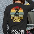 Chorkie Dad Retro Sunset Chihuahua Yorkie Mix Lover Long Sleeve T-Shirt Back Print