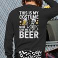 This Is My Costume Give Me A Beer Shirt Men Dad Halloween Long Sleeve T-Shirt Back Print