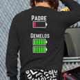 Cufflinks Battery Filled Tired Dad Low Battery Charge Long Sleeve T-Shirt Back Print