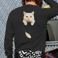Cute Cat Pocket Cat Mom Cat Dad Cat Lover Long Sleeve T-Shirt Back Print