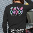 Cute Daddy Saurus Dad Dinosaur Birthday Boy Girl Family Long Sleeve T-Shirt Back Print