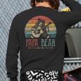 Cute Papa Bear Vintage Father's Day Retro Dad Guitar Long Sleeve T-Shirt Back Print
